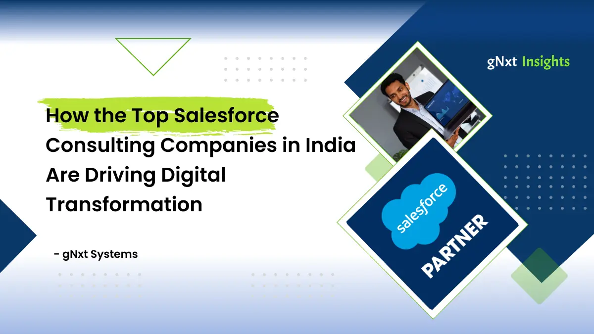 Blog banner for the blog title 'How the Top Salesforce Consulting Companies in India Are Driving Digital Transformation'