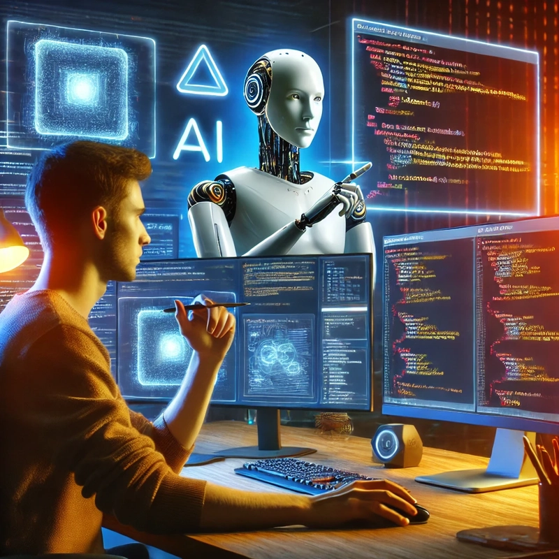 A human vibe coding using an AI tool and the AI is learning showcasing 'AI and Machine Learning'