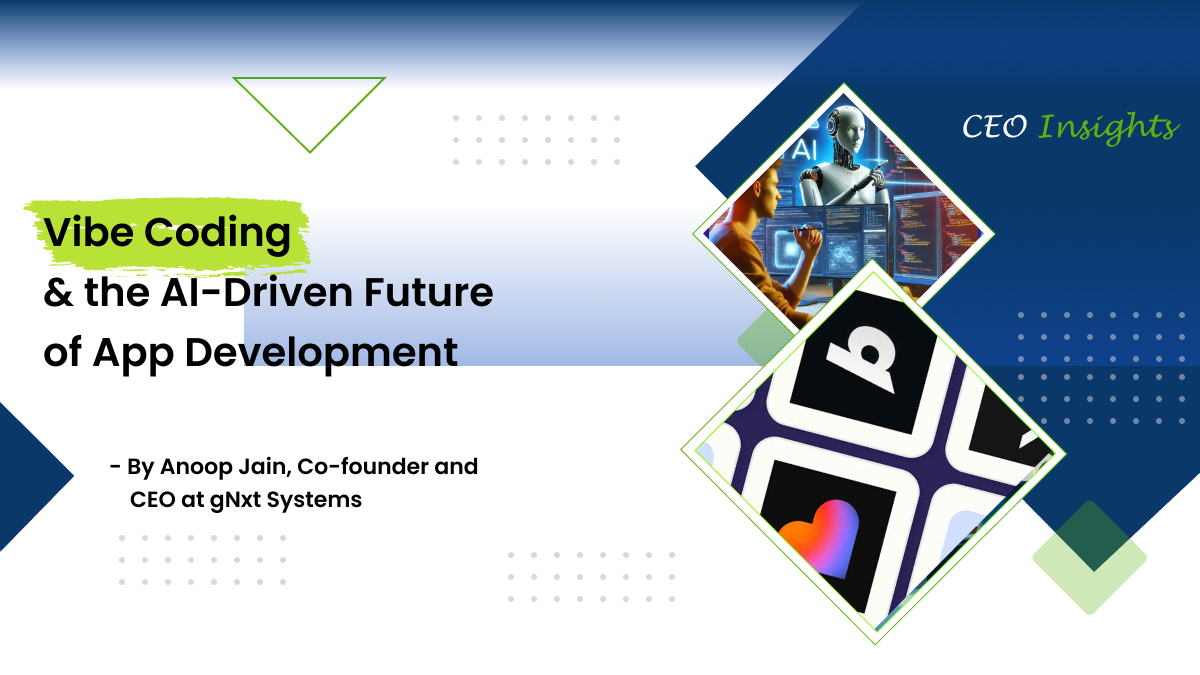 Blog banner complimenting the blog topic 'Vibe Coding & the AI-Driven Future of App Development'